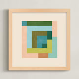 "Pixel Plush II" - Art Print in Moss Green by Creo Study - Framed