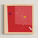 "Double cheese" - Art Print in Josef Albers Orange by Alain Castoriano - Framed