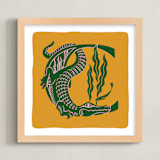 "Animal Alphabet 3" - Art Print in Gold by Lia Geeter - Framed