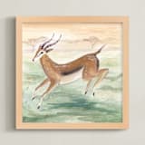 "Antelope" - Art Print in Meadow green by Emilie Simpson - Framed