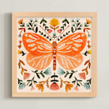 "Colorful Butterfly" - Art Print in Tangerine by Angel Walker - Framed