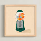"Vintage Gumball Machine - Things We Kept" - Art Print in Emerald Green by Erum Khalili Art - Framed