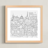 "Study Abroad" - Art Print in White by Krissy Bengtson - Framed