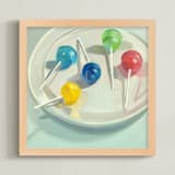 "Lollipops" - Art Print in Cobalt Blue by Jenny Westenhofer - Framed