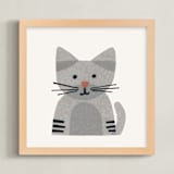 "Paper Pets 1" - Art Print in Tabby by Carrie Moradi - Framed