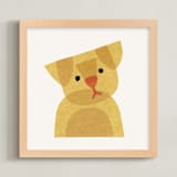 "Paper Pets 2" - Art Print in Golden by Carrie Moradi - Framed