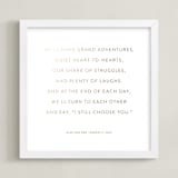 "Your Vows: Square Orientation Custom Foil Print" - Custom Foil Print in Gold by Minted - Framed