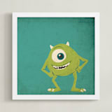 "Mike from Disney and Pixar's Monster's Inc" - Art Print in Green by Kiersten Garner - Framed