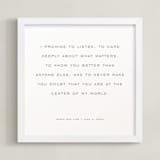 "Your Vows: Square Custom Letterpress Print " - Custom Letterpress Print in Warm Gray by Minted - Framed