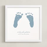 "Footprints: Custom Letterpress Print" - Custom Letterpress Print in Dusk Blue by Minted - Framed