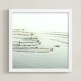 "Soft Landing" - Art Print in Lake by Debra Pruskowski - Framed