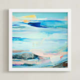 "Beach Day I" - Art Print in Aqua by Cristina Marie - Framed