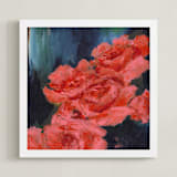 "Coral Roses" - Art Print in Petal by Sonal Nathwani - Framed