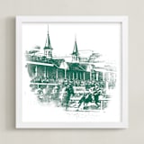 "Churchill Downs" - Art Print in Emerald by Paul Berthelot - Framed