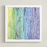 "Rainbow Dots 2" - Art Print in Sky by Kerry Doyle - Framed