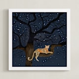 "starry sky leopard" - Art Print in navy by Cass Loh - Framed