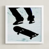 "Skate" - Art Print in water blue by Susanna Nousiainen - Framed