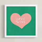 "Love Wins" - Art Print in Emerald Green by Little Miss Missy - Framed