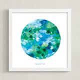 "Painted Earth" - Art Print in Ocean by Holly Whitcomb - Framed