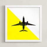 "Flyby" - Art Print in Yellow by Heather Deffense - Framed