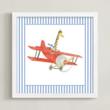 "Safari Planes 1" - Art Print in Blue by Krisztian Hollo - Framed