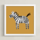 "Safari Pair 1" - Art Print in Saffron by Farinaz Vaseghi - Framed