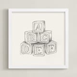"Vintage Toys 2" - Art Print in Graphite by Anna Black - Framed