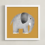 "Safari Pair 2" - Art Print in Saffron by Farinaz Vaseghi - Framed