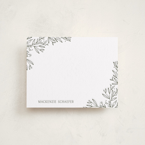 This is a moss personalized stationery thank you cards with letterpress by Oscar and Emma - Karly Depew called beauty of nature printing on coventry320 in standard