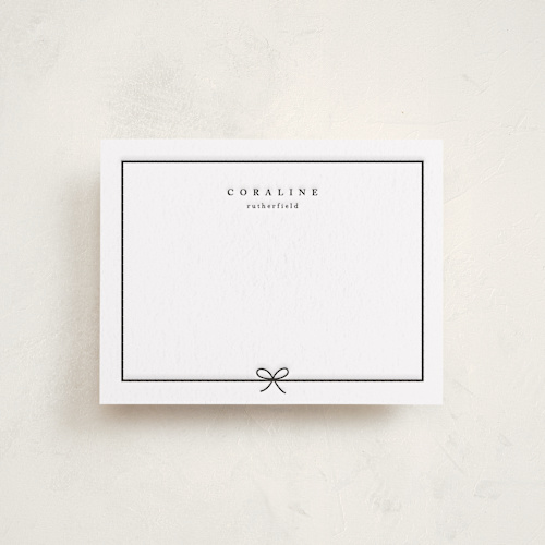 This is a midnight personalized stationery thank you cards with letterpress by chocomocacino called carina printing on coventry320 in standard