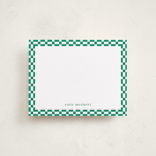 This is a shamrock personalized stationery thank you cards with letterpress by Julie Murray called swiss printing on coventry320 in standard