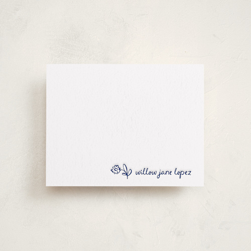 This is a lapis personalized stationery thank you cards with letterpress by Kelly Watkins called little wildflower printing on coventry320 in standard