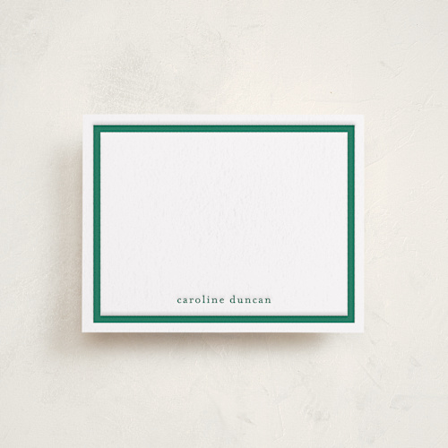 This is a evergreen personalized stationery thank you cards with letterpress by Stacey Meacham called preppy frame printing on white cotton in standard