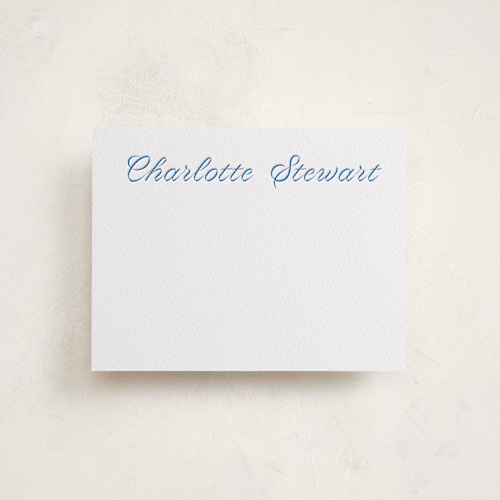 This is a sapphire personalized stationery thank you cards with letterpress by Megan Davis called blue ribbon printing on coventry320 in standard