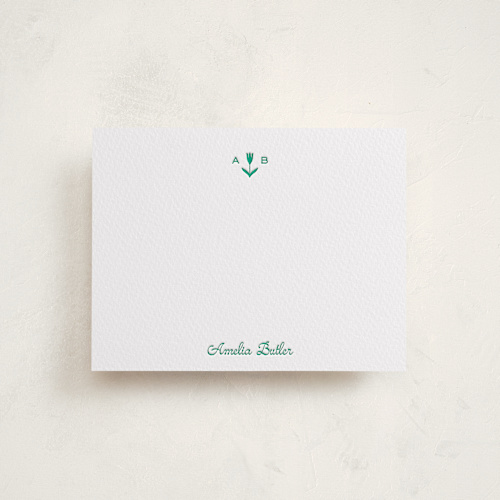 This is a shamrock personalized stationery thank you cards with letterpress by Ani Somi called malibu printing on coventry320 in standard