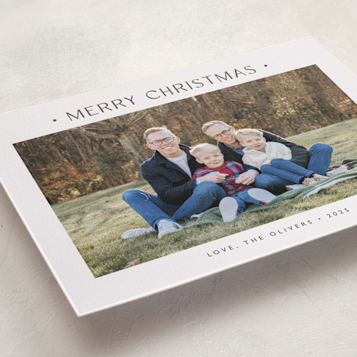 This is a ash letterpress holiday cards with letterpress by Carolyn MacLaren called dotted printing on bright white letterpress paper in standard