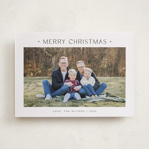 This is a ash letterpress holiday cards with letterpress by Carolyn MacLaren called dotted printing on bright white letterpress paper in standard