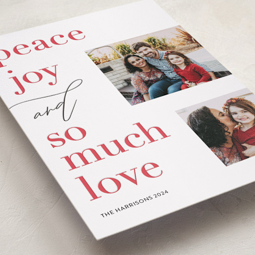 This is a holly berry letterpress holiday cards with letterpress by Kelly Nasuta called and love printing on bright white letterpress paper in standard