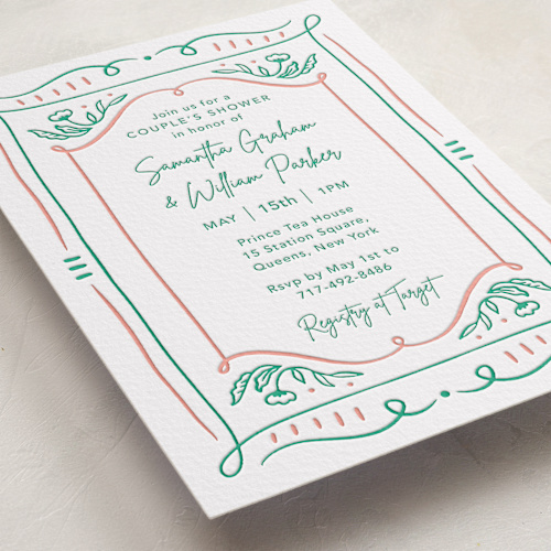 This is a sketch baby shower invitations with letterpress by Elly called sketch printing on somerset500 in standard