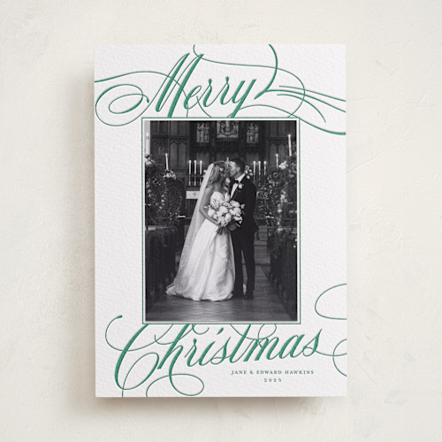 This is a cucumber photo mount holiday cards with letterpress by Alston Foster called classic merry printing on somerset500 in photo_mount
