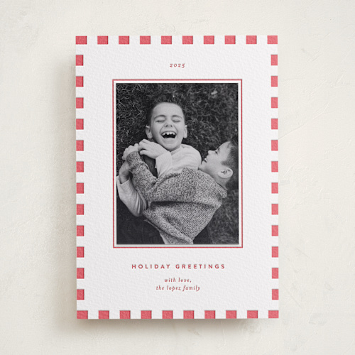 This is a ruby photo mount holiday cards with letterpress by Blustery August called linzer torte printing on white cotton in photo_mount