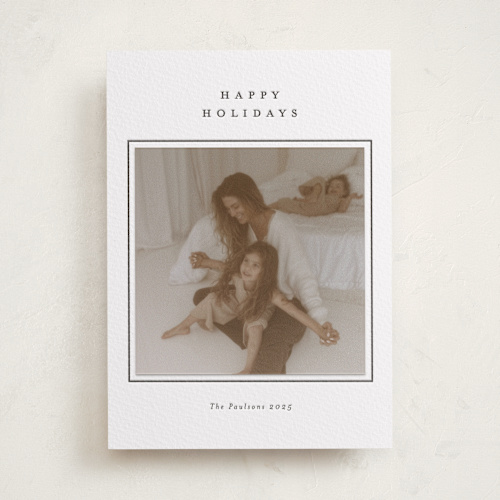 This is a soft black photo mount holiday cards with letterpress by Stacey Meacham called photo mount printing on white cotton in photo_mount
