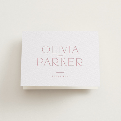 This is a peony wedding thank you cards with letterpress by Kristie Kern called monroe printing on coventry320 in standard