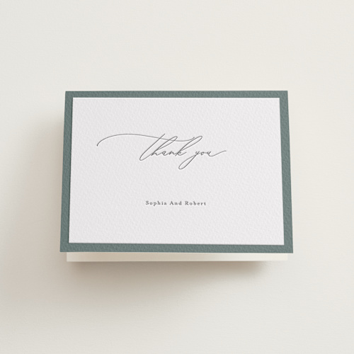 This is a smoke wedding thank you cards with letterpress by Design Lotus called fondness printing on coventry320 in standard