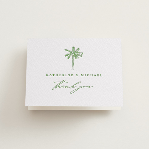 This is a fern wedding thank you cards with letterpress by Creo Study called iconic printing on coventry320 in standard