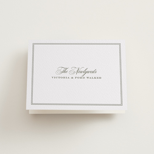 This is a artichoke wedding thank you cards with letterpress by Megan Davis called putnam printing on coventry320 in standard
