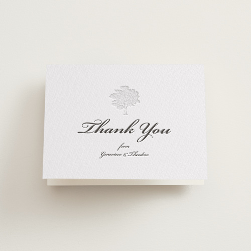 This is a midnight wedding thank you cards with letterpress by Clover and Lamb called astor elegance printing on coventry320 in standard