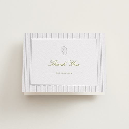 This is a avocado wedding thank you cards with letterpress by Ani Somi called calia printing on coventry320 in standard