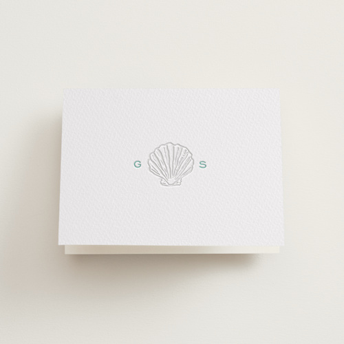 This is a lichen wedding thank you cards with letterpress by Megan Davis called isle printing on coventry320 in standard