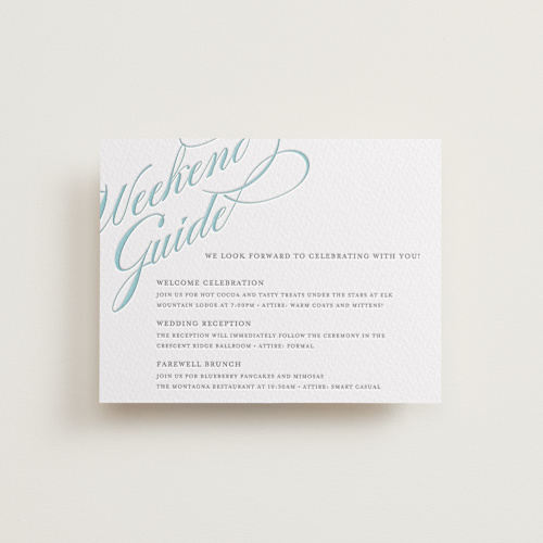 This is a smoke letterpress wedding invitations with letterpress by Annie Clark called winter flourish printing on white cotton in standard